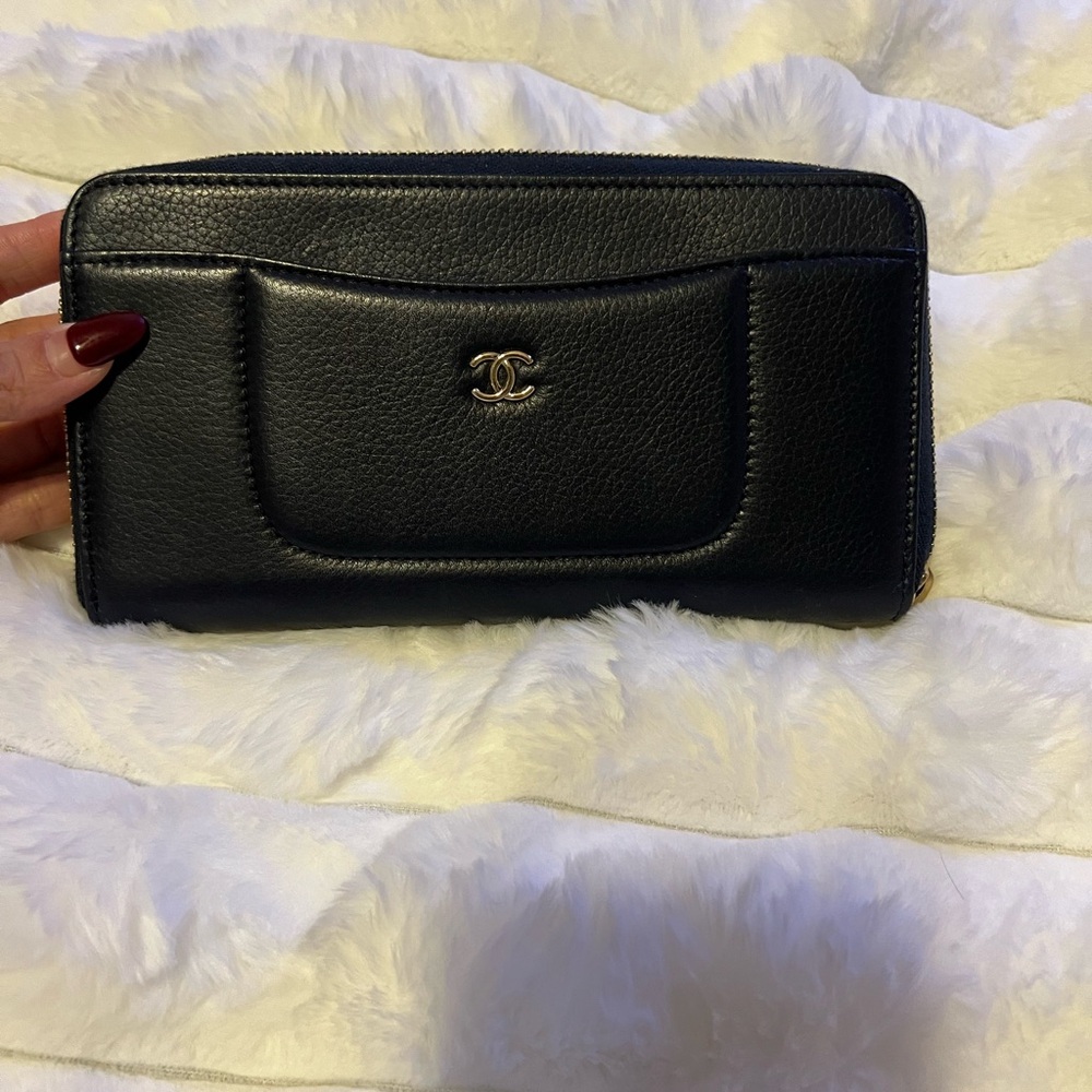 Chanel Navy Leather Wallet